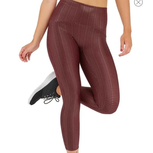 SPANX Metallic Dot Print Active 7/8 Booty Leggings - Picture 2 of 12